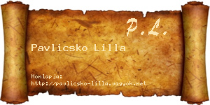 Pavlicsko Lilla névjegykártya